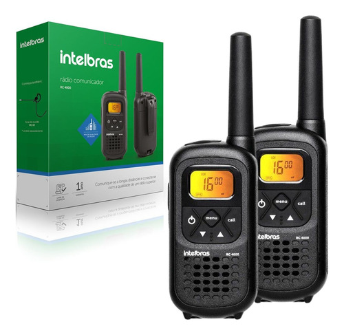 Rádio Comunicador Intelbras Rc4000 Walkie Talkie Com Display