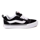 Tenis Skatista Knu Skool Casual Cano Baixo Black White 