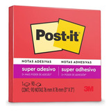 Bloco De Notas Adesivas Post-it Com 90 Folhas 76mmx76mm Cor Telha