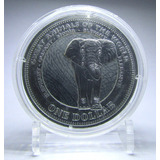 Fiji Moneda 1 Dolar Serie Animales Elefante Proof 2009