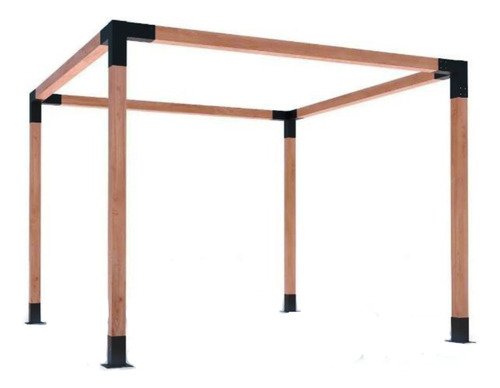 Kit Alluss Pergola 3x3 Mt Galeria Herraje Madera 3x3  Sombra