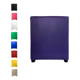 Puff Quadrado Banqueta Cubo Decorativo Organizador Courino Cor Roxo Courino