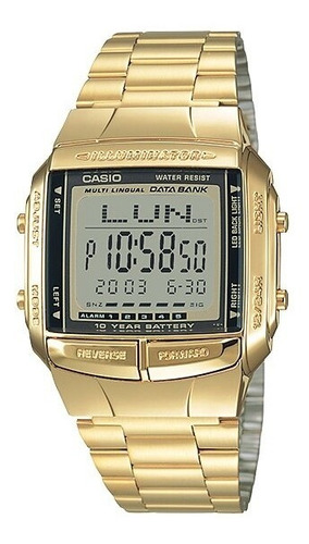 Relógio Casio Db-360g-9 Data Bank Dourado Retrô