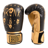 Guantes De Boxeo Bronx Bones Negro Y Dorado