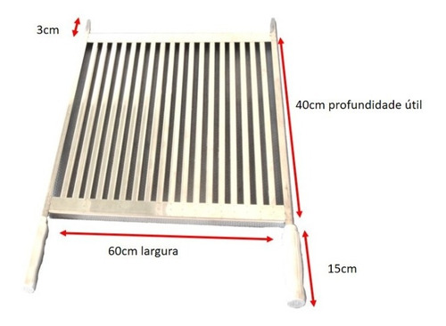 Grelha Em Inox Uruguaia Parrilha Para Churrasco 60cm X 40cm 