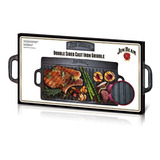 Plancha Reversible Plana + Grill Hierro Fundido Jim Beam