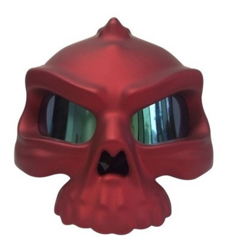 Casco Abierto R7 Skull Rojo Mate Super Outlet