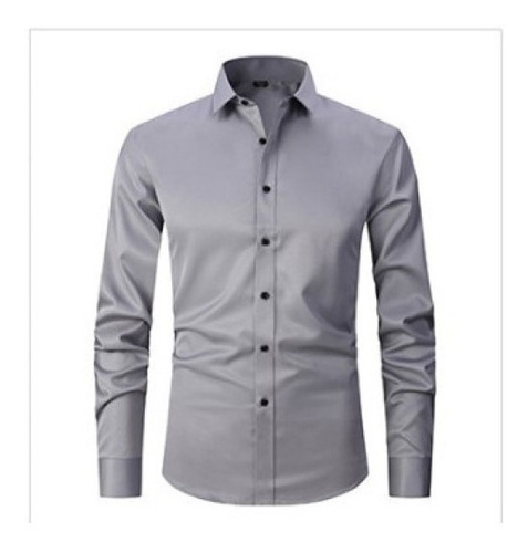 Polera De Hombre Mate Sólido Casual Casual Slim Fit Top De S