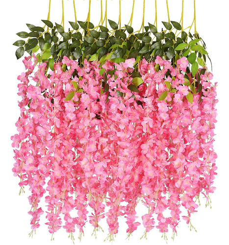 Wisteria Flores Artificiales Decorativas Plantas Colgantes