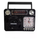 Rádio Relógio Bluetooth Retro Fm Am Sw Usb Portátil Vintage