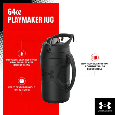 Botella Agua Under Armour Jarra Playmaker 64oz 1.9l Color Negro