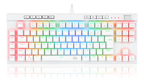 Teclado Óptico Gamer Magic-wand Pro Rgb Branco Switch Marrom