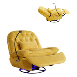 Sofa Reclinable Giratoria Electrica Control De Voz Amarillo 