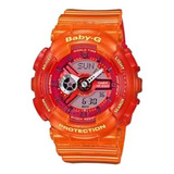 Baby G Mujer Ba 110jm 4a Original Sumergible Naranja