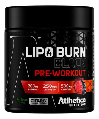 Pre Workout Lipo Burn Black 200g - Atlhetica