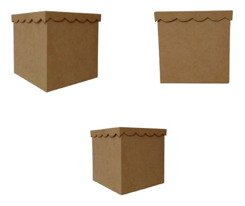  Caja Cubo 10x10 Cm Tapa / Onda X 10 Unidades