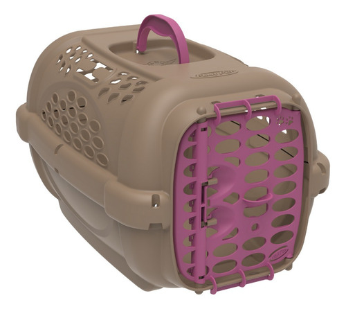 Caixa Casinha Transporte Cães Gatos Panther Gold Nº4 Até18kg Cor Rosa Pink