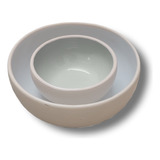 Set X2 Bowl Compoteras Dips 15cm 10cm Ceramica Gris Korba