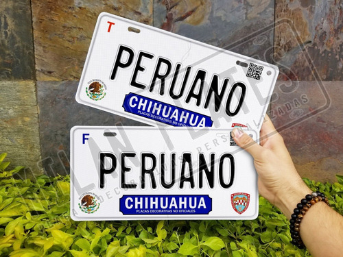 2 Placas Metalicas Reflectivas De Tu Estado Personalizado