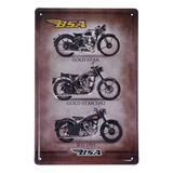 Placa De Metal Vintage Bsa Gold Star Para Decoración De Pare