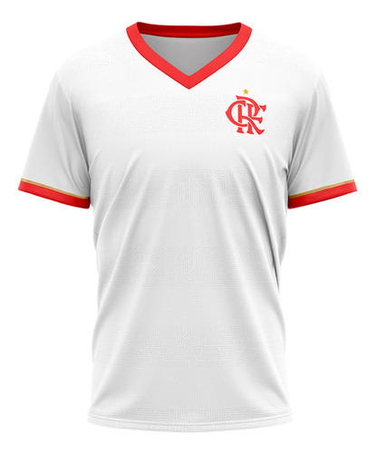 Camiseta Braziline Flamengo Futurism Masculino - Branco E Ve
