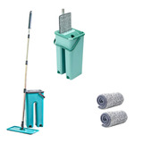 Rodo Flat Mop Com Balde Seca E Lava Profissional Com Refil