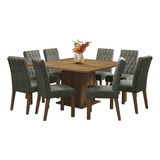 Juego De Comedor Con Mesa Madera 8 Sillas M/p Leila Madesa