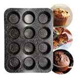 Molde X12 Cupcake Muffin Horno Teflon Antihaderente