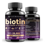 Vitboost Biotina Con Ácido Hialurónico Colágeno Y Queratina