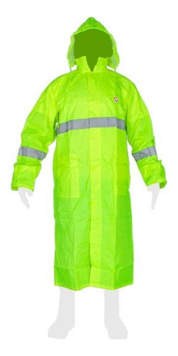 Impermeable Gabardina Alta Visibilidad Reflejante Capucha 