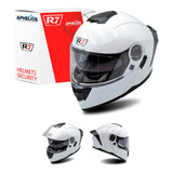 Casco Abatible Alfa Blanco R7 Original Doble Mica Certif Dot