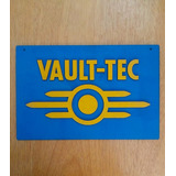 Quadro Placa Vault-tec Fallout Em Relevo, Decoração Gamer