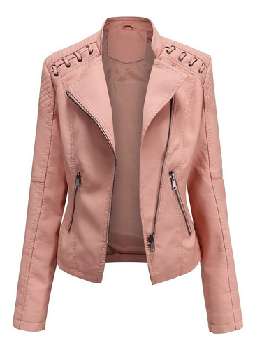 Abrigo Mujer Chaqueta De Piel Chaqueta Corta Slim Fit