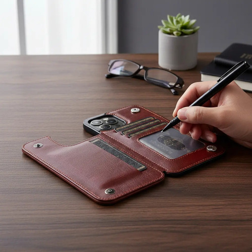 Funda Kisscase Piel De Lujo Cartera Tarjetero Para iPhone