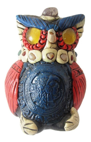 $ Exclusiva Escultura Buho Dios Azteca Decorativo Antiguo.
