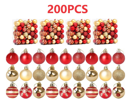 200 Piezas Esferas Navideñas 4cm De Navidad Árbol Decoración