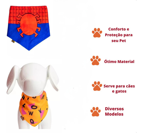 Bandana Heróis E Animes  Roupa Pet Shop Para Cães E Gatos 