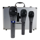 Tres Microfonos Profesionales Harden Kmi-73 Dinamicos Maleta