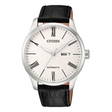 Relógio Citizen Masculino Automático Prateado Couro Tz20804n