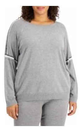 Calvin Klein Plus Size Stripe-detail Sweats Heather Granite