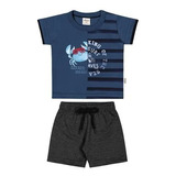 Conjunto Infantil Camiseta E Bermuda Menino Elian Verão