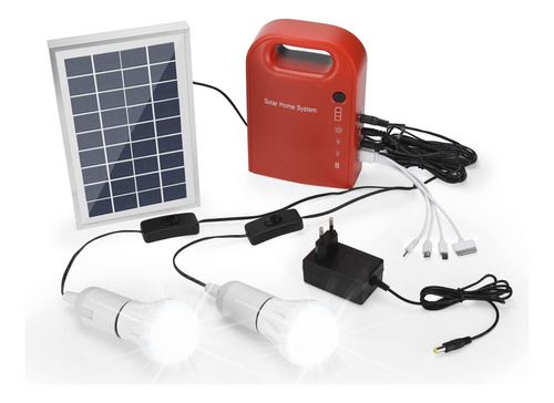 Kit Solar Portátil De Energía Led,bombilla Led E27 Ba...