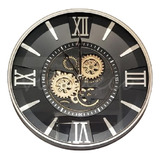 Reloj De Pared  Grande Con Movimiento Engranajes Industrial