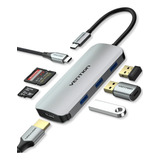 Hub Usb C A 4k Hdmi + 7 Puertos Usb 3.0 Hdmi Lector Sd/tf