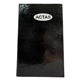 Libro De Actas X 200 Folios, Tamaño Oficio, Tapa Negra.