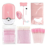 Kit Extension Pestañas Microbrush Ventilador Parche 50 Cinta Color Rosa Mix 1 Espesor 1 Mm Largo 1 Mm Tipo De Curvatura C