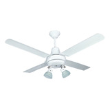 Ventilador De Techo Blanco Palas Metalicas Con Spot 2 Luces