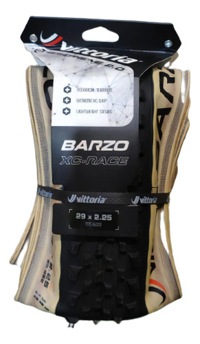 Pneu 29 X 2.25 Vittoria Barzo Xc-race G2.0 Faixa Bege Cor Preto