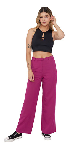 Pantalón Mujer Sastrero Fucsia Oscuro Corona