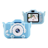 Máquina Fotográfica Digital Infantil Sd Vídeos Hd Fotos Jogo Cor Azul